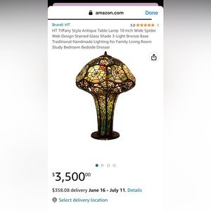 Spider web Tiffany style lamp